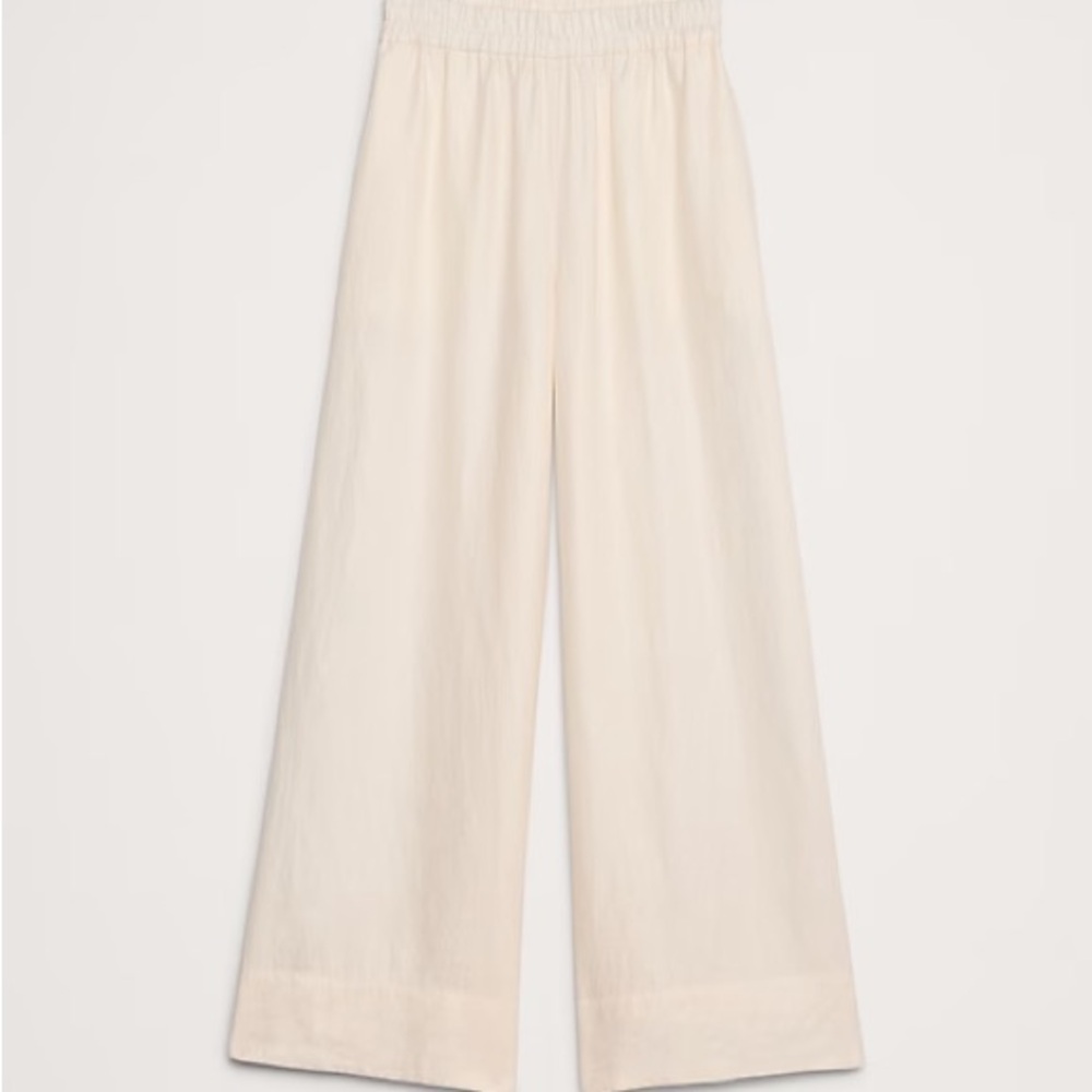 Banana Republic WIDE-LEG LINEN PULL-ON ANKLE PANT XSP